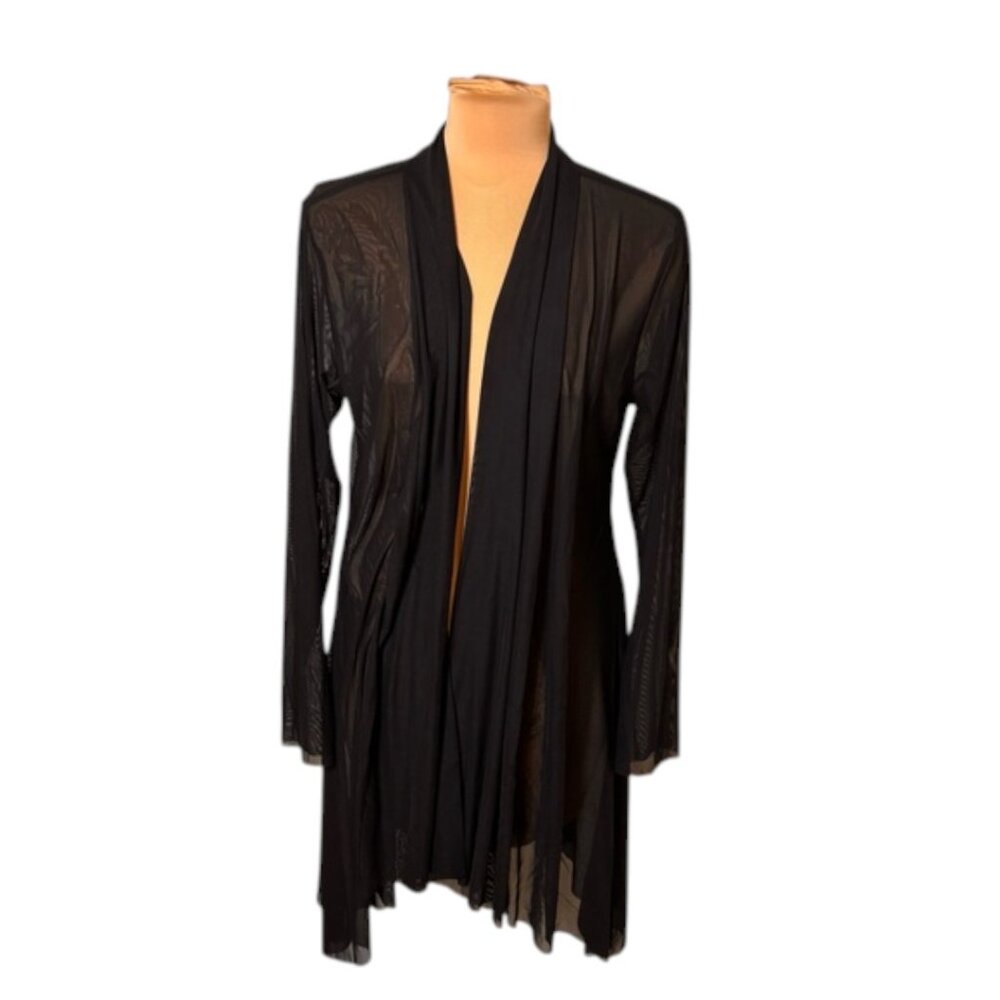 Tommy Bahama Black Sheer Open Front Cardigan Lightweight Cover Up Size M NWT